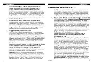 Manuel du propriétaire | Nikon SCAN 2.1 Manuel utilisateur | Fixfr