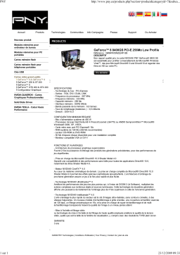 PNY GEFORCE 8400GS PCI-E LOW PROFILE Manuel utilisateur