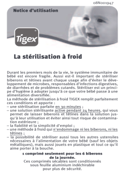 Tigex LA STERILISATION A FROID Manuel utilisateur