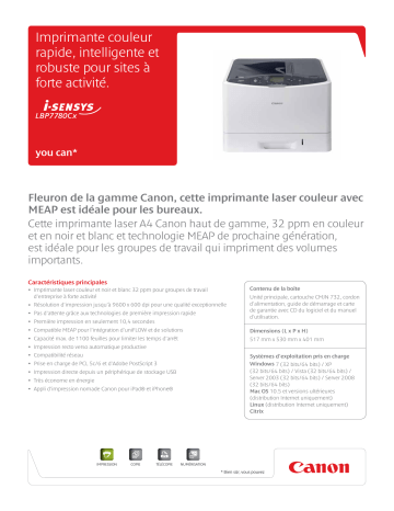 Manuel du propriétaire | Canon i-SENSYS LBP7780Cx Manuel utilisateur | Fixfr