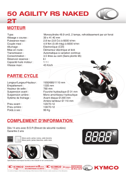 KYMCO 50 AGILITY RS NAKED 2T Manuel utilisateur