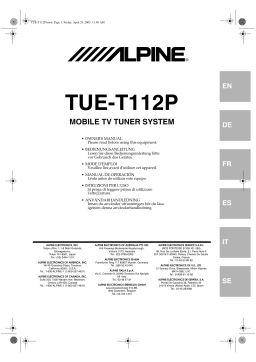 Alpine TUE-T112P Manuel utilisateur