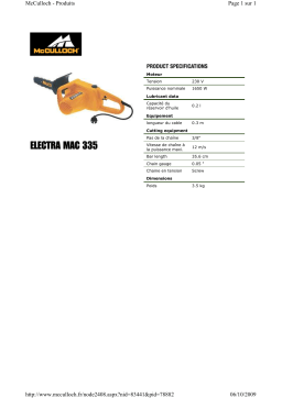 MC CULLOCH ELECTRA MAC 335 Manuel utilisateur