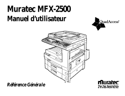 Muratec MFX-2500 Manuel utilisateur