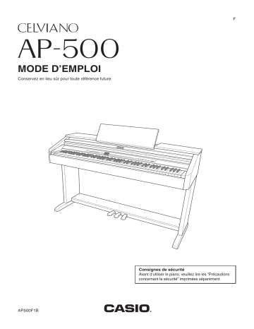 Manuel du propriétaire | Casio CELVIANO AP-500 Manuel utilisateur | Fixfr