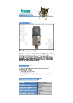 Neumann M 147 Tube Manuel utilisateur