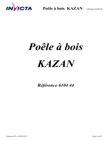 Manuel du propriétaire | Invicta KAZAN Manuel utilisateur | Fixfr