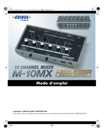 Manuel du propriétaire | Roland M-10MX Manuel utilisateur | Fixfr