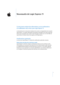 Apple LOGIC EXPRESS 7.1 Manuel utilisateur