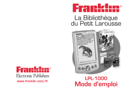 Franklin LPL-1000 Manuel utilisateur