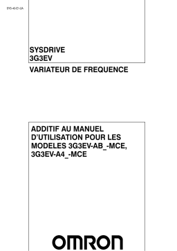 Omron SYSDRIVE 3G3EV Manuel utilisateur