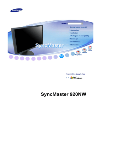 Manuel du propriétaire | Samsung syncmaster 920nw Manuel utilisateur | Fixfr