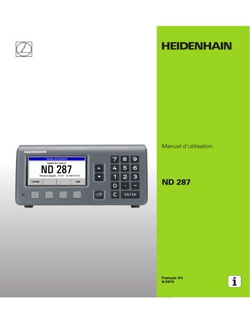 Manuel du propriétaire | HEIDENHAIN ND 287 Manuel utilisateur | Fixfr