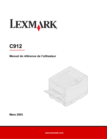Manuel du propriétaire | Lexmark C912 Manuel utilisateur | Fixfr