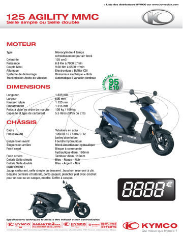 Manuel du propriétaire | KYMCO 125 AGILITY MMC Manuel utilisateur | Fixfr