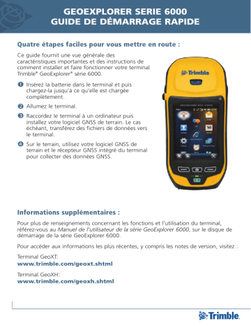 Manuel du propriétaire | TRIMBLE GEOEXPLORER 6000 Manuel utilisateur | Fixfr