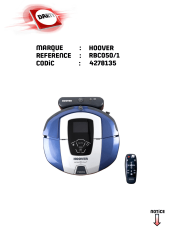 Manuel du propriétaire | Hoover RBC050B / 1 ROBOCOM3 LITHIUM Manuel utilisateur | Fixfr