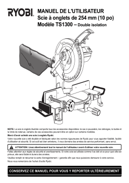 Ryobi TS1300 Manuel utilisateur