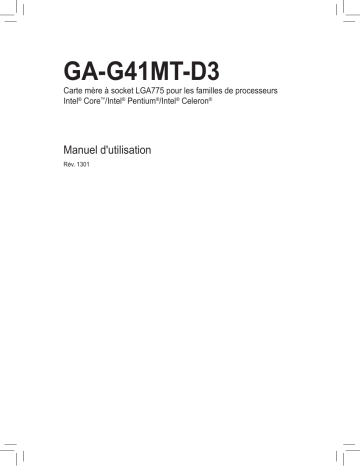 Manuel du propriétaire | Gigabyte GA-G41MT-D3 Manuel utilisateur | Fixfr