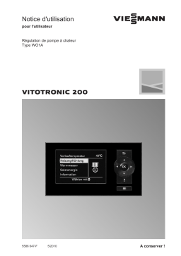 Viessmann VITOTRONIC 200 Manuel utilisateur