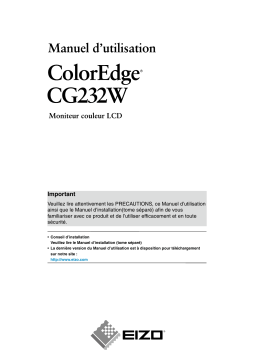 Eizo ColorEdge CG232W Manuel utilisateur