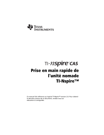 Manuel du propriétaire | Texas Instruments TI-NSPIRE CAS Manuel utilisateur | Fixfr