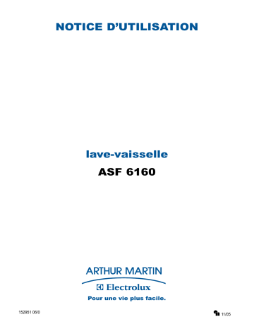 Manuel du propriétaire | ARTHUR MARTIN ASF 6160 Manuel utilisateur | Fixfr
