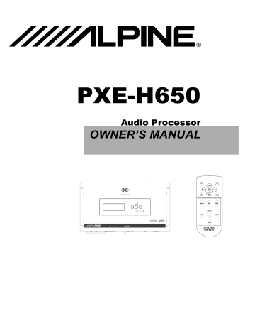 Manuel du propriétaire | Alpine PXE-H650 Manuel utilisateur | Fixfr