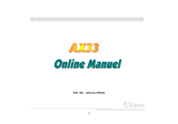 AOpen AX33 Manuel utilisateur