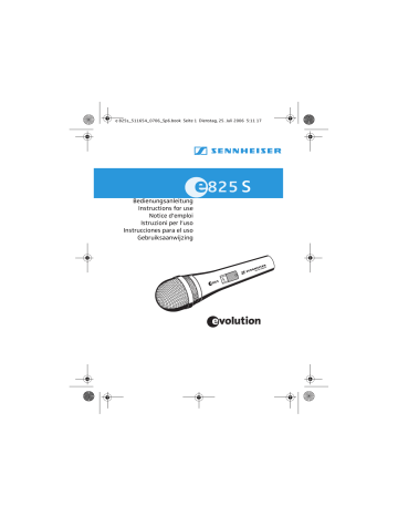 Manuel du propriétaire | Sennheiser E 825 S Manuel utilisateur | Fixfr