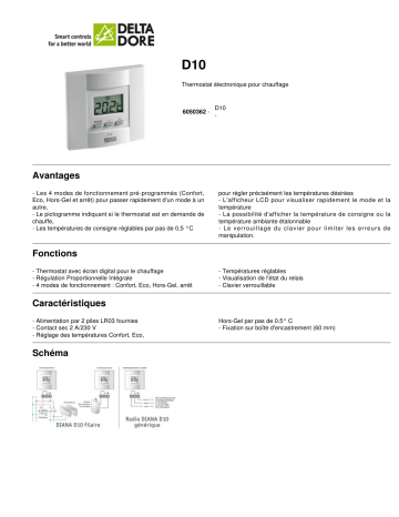 Manuel du propriétaire | DELTA DORE D10 Manuel utilisateur | Fixfr
