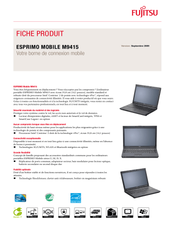 Manuel du propriétaire | FUJITSU SIEMENS ESPRIMO MOBILE M9415 Manuel utilisateur | Fixfr