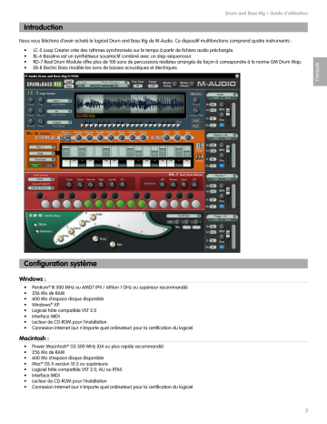 Manuel du propriétaire | M-Audio Drum & Bass Rig Manuel utilisateur | Fixfr