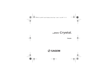 Manuel du propriétaire | Sagem MY850V Crystal Manuel utilisateur | Fixfr