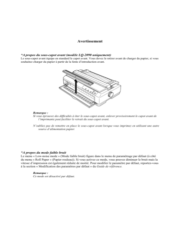 Manuel du propriétaire | Epson LQ-590 Manuel utilisateur | Fixfr