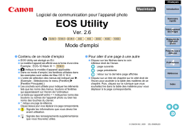 Canon EOS UTILITY VERSION 2.6 Manuel utilisateur