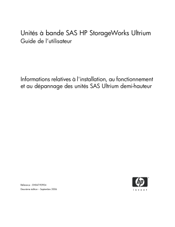 Manuel du propriétaire | HP STORAGEWORKS ULTRIUM 448 TAPE DRIVE Manuel utilisateur | Fixfr