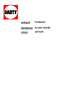 Thomson TH-530D CLASSY Manuel utilisateur