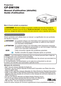 Hitachi CP-DW10 Manuel utilisateur