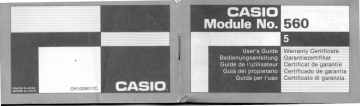 Manuel du propriétaire | Casio 560 Manuel utilisateur | Fixfr