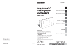 Sony DPP-F700 Manuel utilisateur