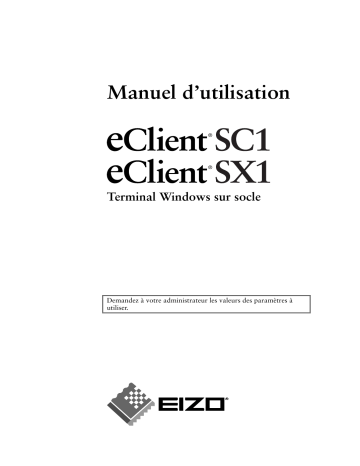 Manuel du propriétaire | Eizo eClient SC1 Manuel utilisateur | Fixfr