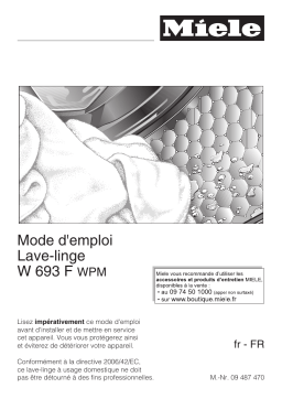 Miele W 693 F WPM Manuel utilisateur