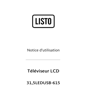 Manuel du propriétaire | Listo TV LED 32LEDUSB-615 Manuel utilisateur | Fixfr