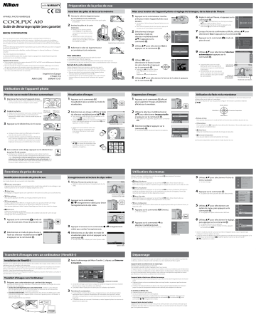 Manuel du propriétaire | Nikon COOLPIX A10 Manuel utilisateur | Fixfr