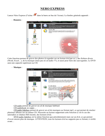 Manuel du propriétaire | Nero EXPRESS Manuel utilisateur | Fixfr