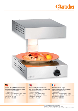 Bartscher 101555-219 Manuel utilisateur