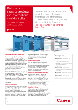 Canon SECURITY AND COST Manuel utilisateur