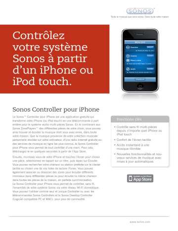 Manuel du propriétaire | Sonos SONOS CONTROLLER Manuel utilisateur | Fixfr