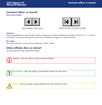 Manuel du propriétaire | LaCie DISQUE SUPPLÉMENTAIRE POUR LE BIGGEST S1S Manuel utilisateur | Fixfr